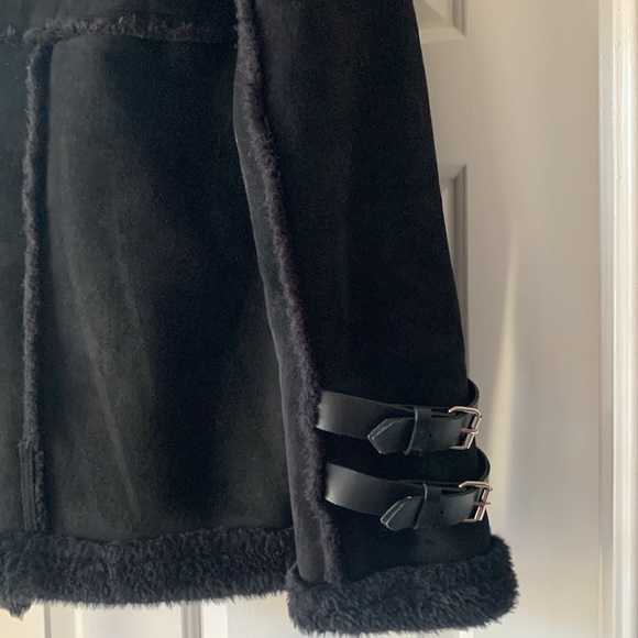 By Flow Black Belted Faux Suede & Fur Jackets - Picture 10 of 15